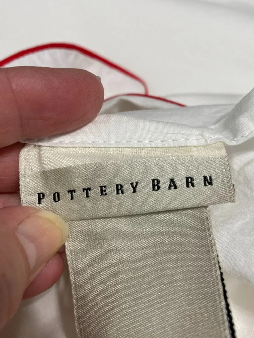 Share Pottery Barn Euro Cotton Pillow Cover Sham White Farmhouse 25x24